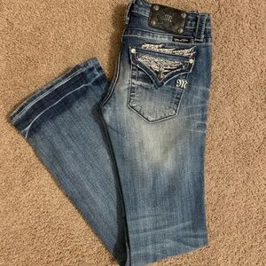 Miss Me wing design bootcut denim JP533OB2